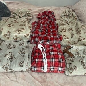 Brand new! Three Women's Pajamas sets pants and hoodies (SIX pieces total)
